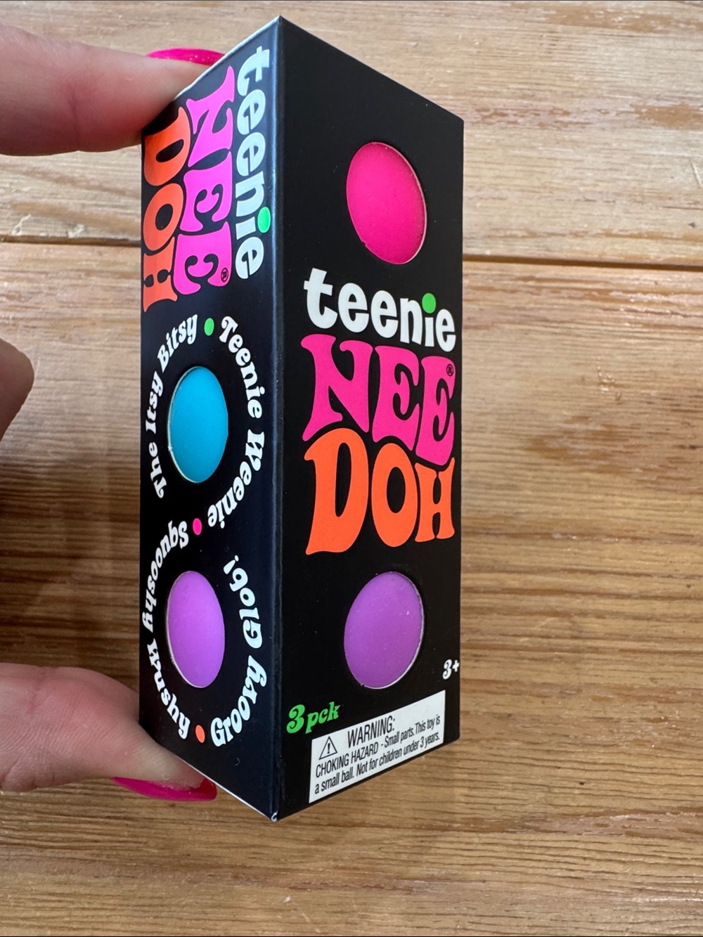 Teenie Needoh 3-Pack Kids Toy Set - Pink, Blue, Purple